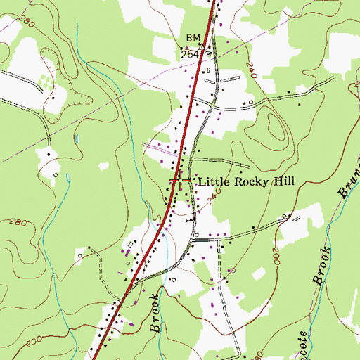 Topographic Map of Little Rocky Hill, NJ