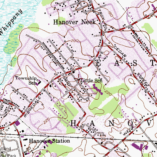 Topographic Map of Little School, NJ