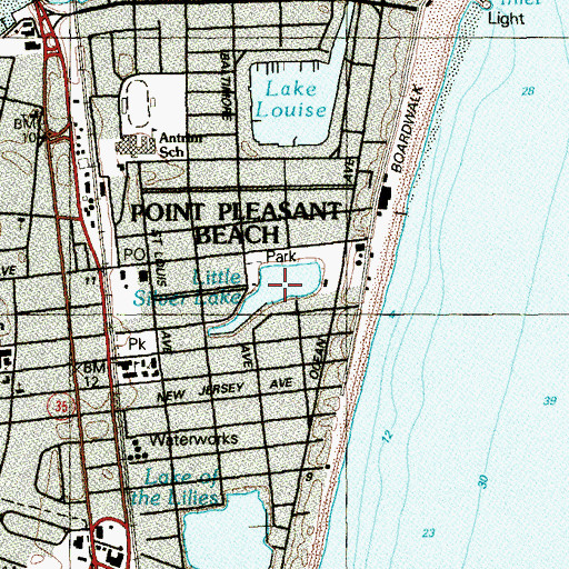 Topographic Map of Little Silver Lake, NJ