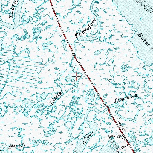 Topographic Map of Little Thorofare, NJ