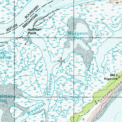 Topographic Map of Little Weakfish Thorofare, NJ