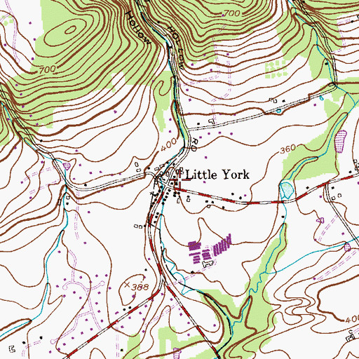 Topographic Map of Little York, NJ