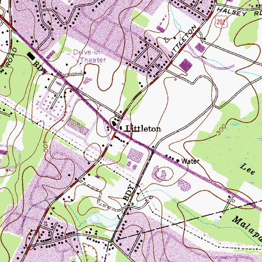 Topographic Map of Littleton, NJ