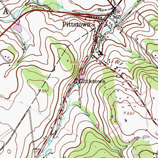 Topographic Map of Littletown, NJ