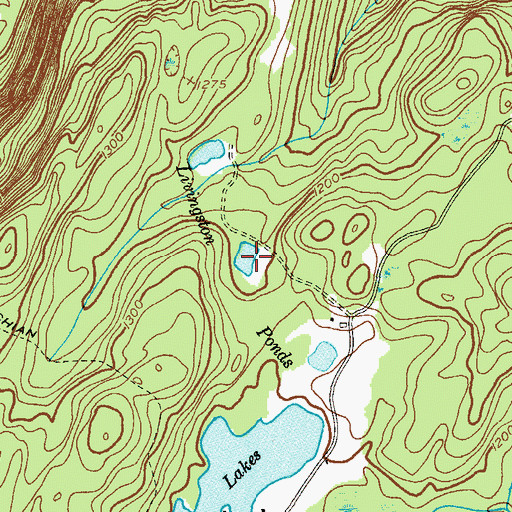 Topographic Map of Livingston Ponds, NJ