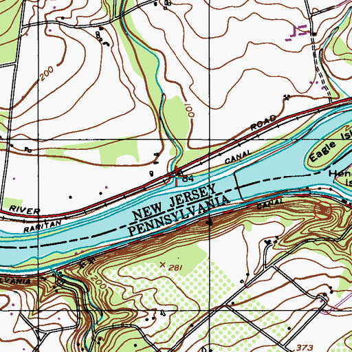 Topographic Map of Lockatong Creek, NJ