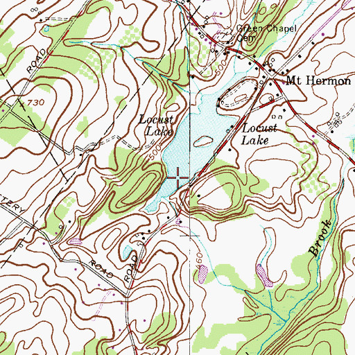 Topographic Map of Locust Lake, NJ