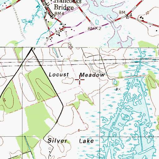Topographic Map of Locust Meadow, NJ