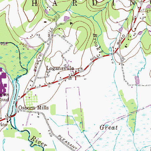 Topographic Map of Logansville, NJ