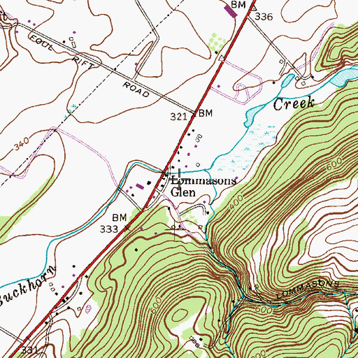 Topographic Map of Lommasons Glen, NJ