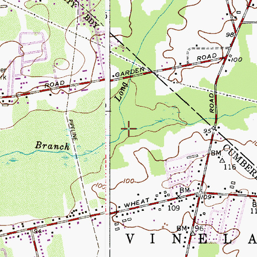Topographic Map of Long Branch, NJ