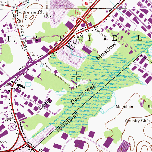 Topographic Map of Long Meadow, NJ