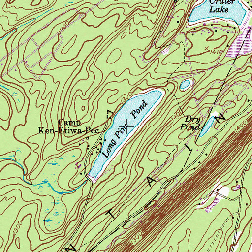 Topographic Map of Long Pine Pond, NJ