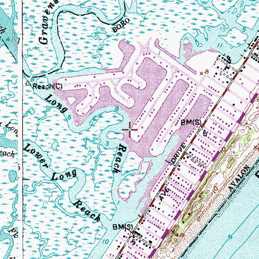 Topographic Map of Long Reach, NJ
