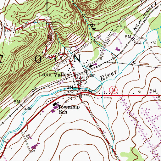 Topographic Map of Long Valley, NJ