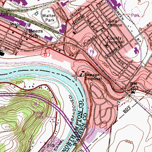 Topographic Map of Lopatcong Creek, NJ