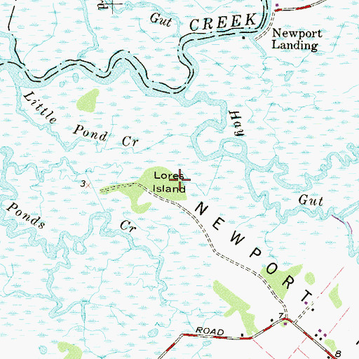 Topographic Map of Lores Island, NJ