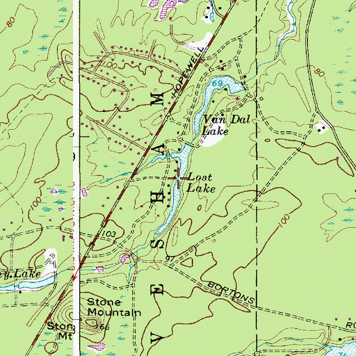 Topographic Map of Lost Lake, NJ