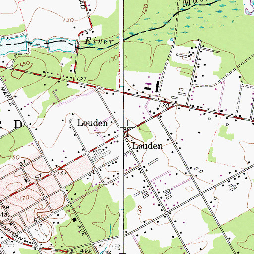 Topographic Map of Louden, NJ