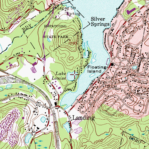 Topographic Map of Lake Louise, NJ