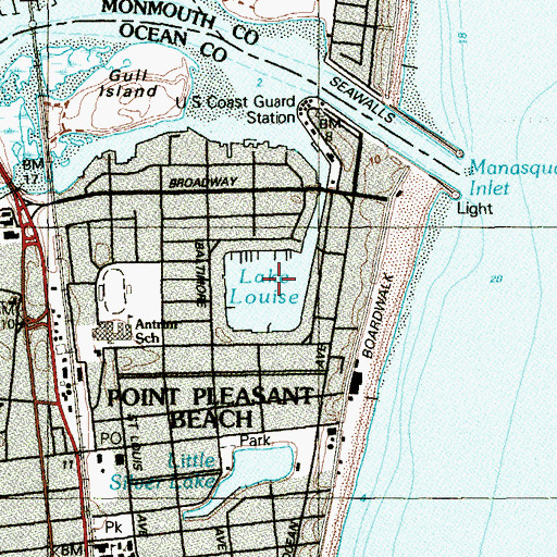 Topographic Map of Lake Louise, NJ