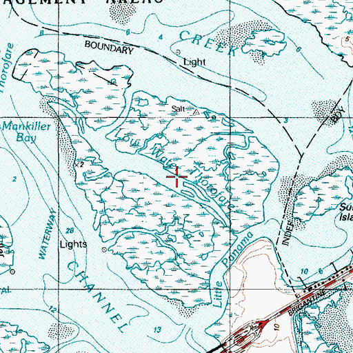 Topographic Map of Low Water Thorofare, NJ
