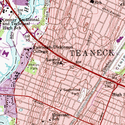 Topographic Map of Lowell Elementary School, NJ