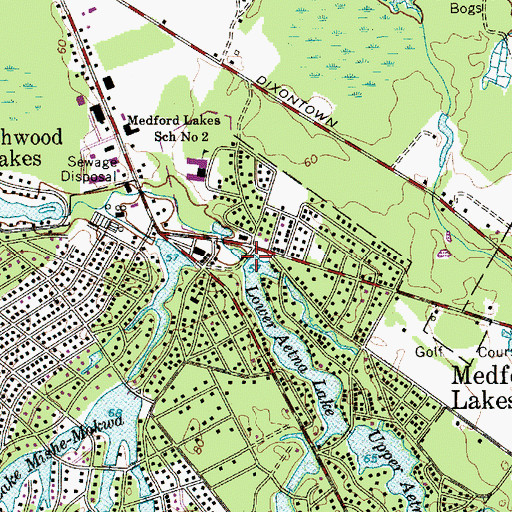 Topographic Map of Lower Aetna Lake, NJ