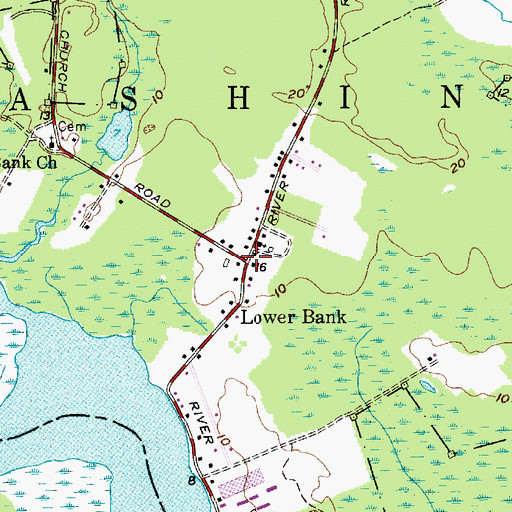 Topographic Map of Lower Bank, NJ