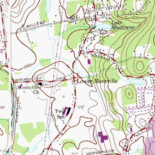 Topographic Map of Lower Montville, NJ