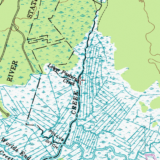 Topographic Map of Lower Pasture Creek, NJ