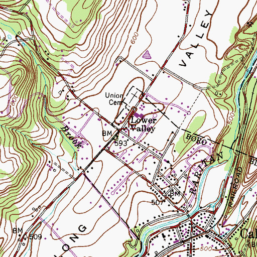 Topographic Map of Lower Valley, NJ