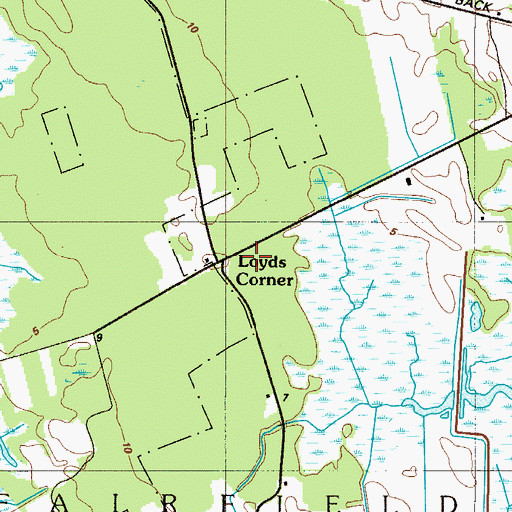 Topographic Map of Loyds Corner, NJ