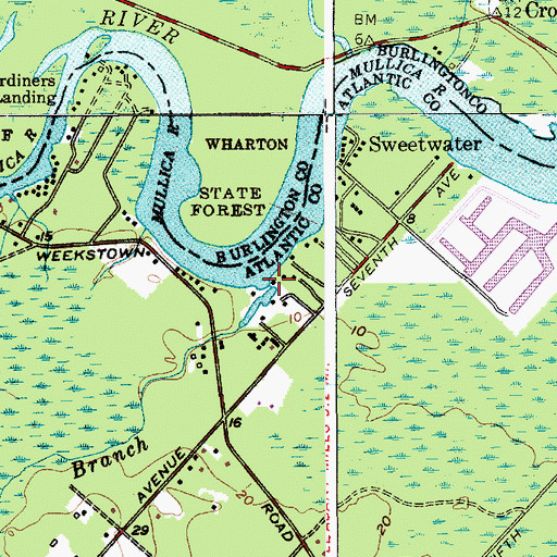 Topographic Map of Lucas Branch, NJ