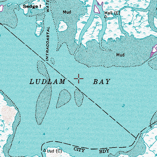 Topographic Map of Ludlam Bay, NJ