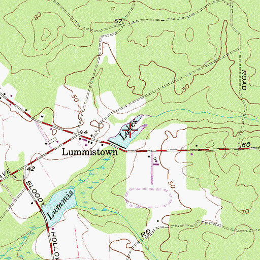 Topographic Map of Lummis Lakes, NJ