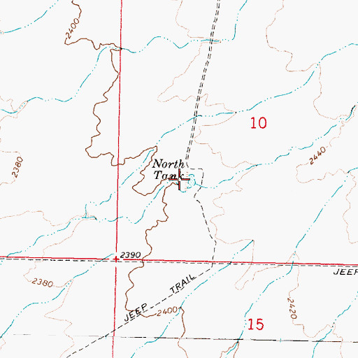 Topographic Map of North Tank, AZ