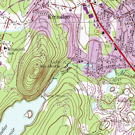 Topographic Map of Lake Ma-He-Go, NJ