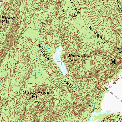 Topographic Map of MacMillan Reservoir, NJ