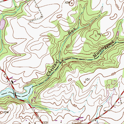 Topographic Map of Macanippuck Run, NJ