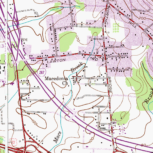 Topographic Map of Macedonia Church, NJ
