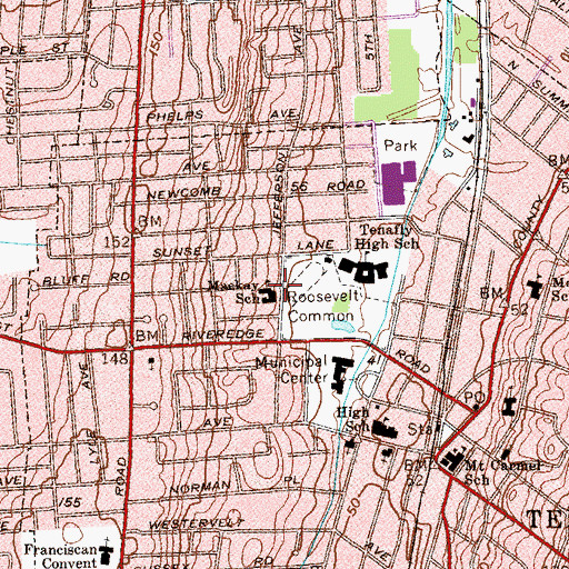 Topographic Map of Malcolm S Mackay Elementary School, NJ