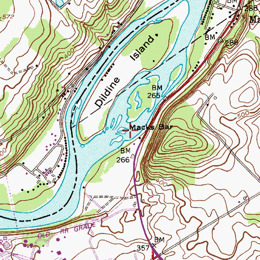 Topographic Map of Macks Bar, NJ