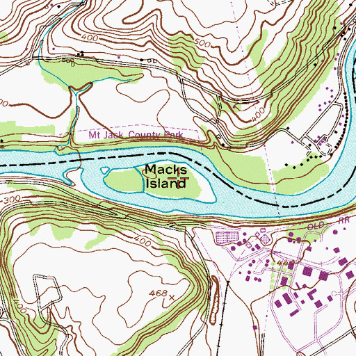 Topographic Map of Macks Island, NJ