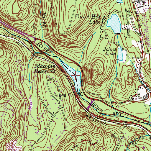 Topographic Map of Macopin Reservoir, NJ