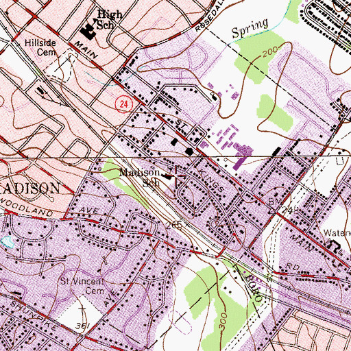 Topographic Map of Kings Road Elementary School, NJ