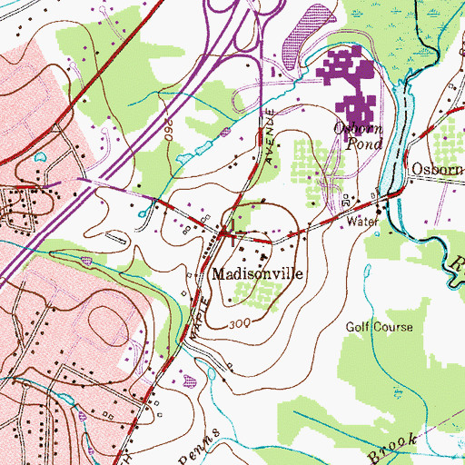 Topographic Map of Madisonville, NJ