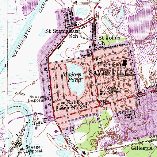 Topographic Map of Majors Pond, NJ