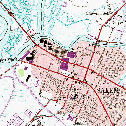Topographic Map of Majors Wharf, NJ