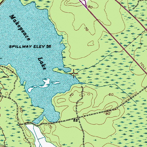 Topographic Map of Makepeace Stream, NJ